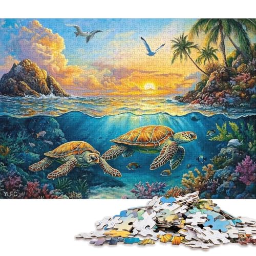 Meeresschildkröten Holzpuzzles Für Erwachsene 1000 Teile Lernspiel Family Challenging Games Geburtstagsgeschenk Wohnkultur Stress Relief Toy 1000pcs (75x50cm) von SHUNXIFQ