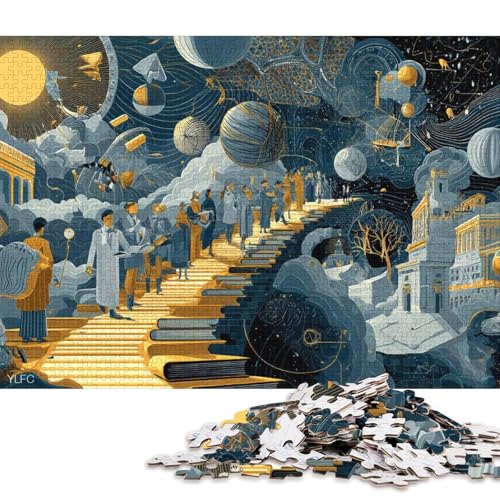 Mexikanische Wandmalereien Holzpuzzles 500 Teile Erwachsene Wohnkultur Geschicklichkeitsspiel Für Die Ganze Familie Lernspiel GeburtHirschsgeschenk Stress Relief 500pcs (52x38cm) von SHUNXIFQ