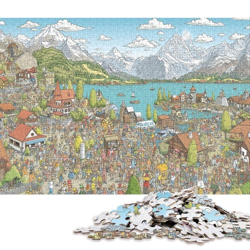 Mizushi Holzpuzzles Für Erwachsene 1000 Teile Educational Game Family Challenging Games Home Decor GeburtHirschsgeschenk Stress Relief 1000pcs (75x50cm) von SHUNXIFQ