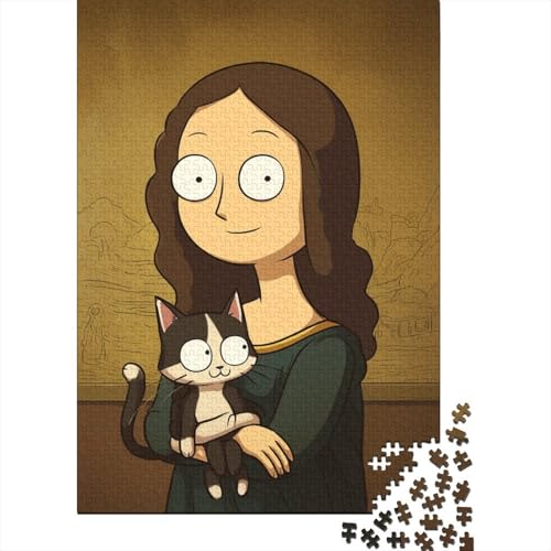 Mona Lisa Holzpuzzles 1000 Teile Erwachsene Geburtstagsgeschenk Wohnkultur Educational Game Family Challenging Games Stress Relief Toy 1000pcs (75x50cm) von SHUNXIFQ