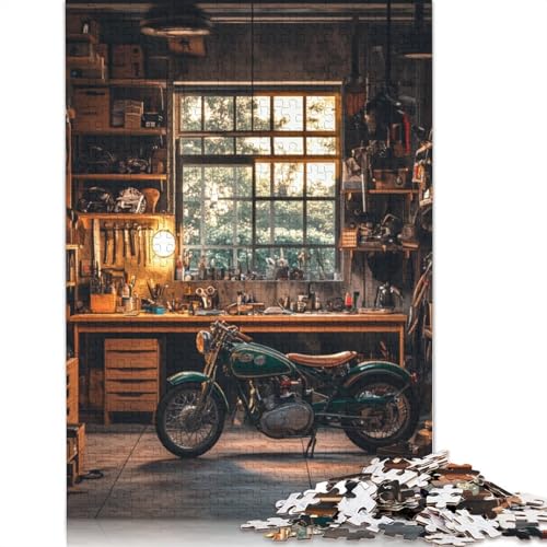 Motorradwerkstatt Holzpuzzles 500 Teile Erwachsene Wohnkultur Family Challenging Games Educational Game Geburtstagsgeschenk Entspannung Und Intelligenz 500pcs (52x38cm) von SHUNXIFQ