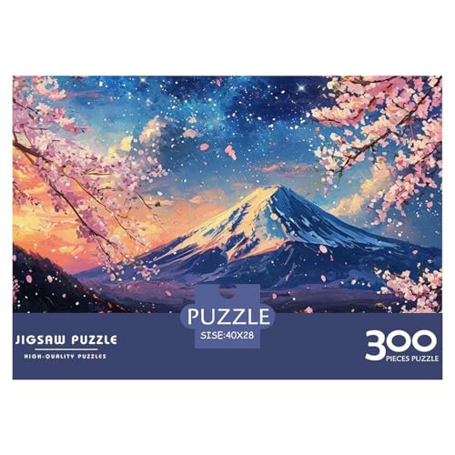 Mount Fuji Holzpuzzles Erwachsene 300 Teile Lernspiel Geschicklichkeitsspiel Für Die Ganze Familie Geburtstagsgeschenk Home Decor Stress Relief 300pcs (40x28cm) von SHUNXIFQ