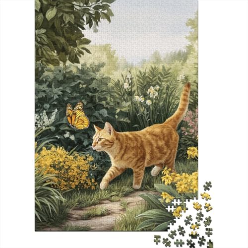 Munchicken Katze Holzpuzzless 1000 Teile Für Erwachsene Wohnkultur Geburtstagsgeschenk EduKatzeional Game Family Challenging Games Stress Relief Toy 1000pcs (75x50cm) von SHUNXIFQ