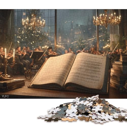 Musikbuch Holzpuzzles Erwachsene 1000 Teile Lernspiel Geschicklichkeitsspiel Für Die Ganze Familie Geburtstagsgeschenk Home Decor Stress Relief 1000pcs (75x50cm) von SHUNXIFQ