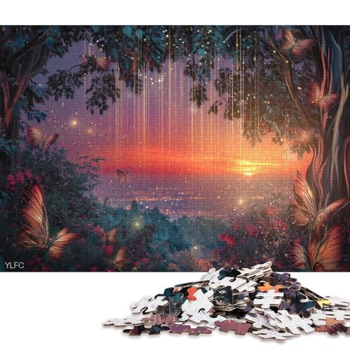 Nachtansicht Holzpuzzles 1000 Teile Erwachsene Geschicklichkeitsspiel Für Die Ganze Familie Home Decor GeburtHirschsgeschenk Lernspiel Stress Relief 1000pcs (75x50cm) von SHUNXIFQ