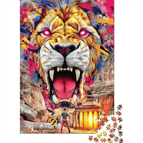 Nemäischer Löwe Holzpuzzless 1000 Teile Erwachsene Lernspiel Moderne Wohnkultur Family Challenging Games Geburtstagsgeschenk Stress Relief Toy 1000pcs (75x50cm) von SHUNXIFQ