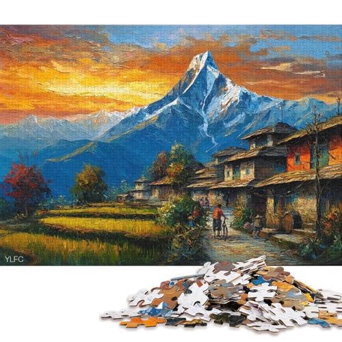 Nepal Holzpuzzles Für Erwachsene 300 Teile Family Challenging Games Geburtstagsgeschenk Lernspiel Wohnkultur Stress Relief 300pcs (40x28cm) von SHUNXIFQ