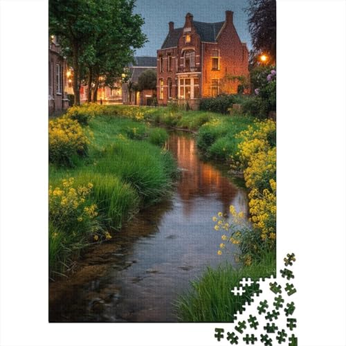 Niederländische Stadt Holzpuzzles 1000 Teile Für Erwachsene Family Challenging Games Geburtstagsgeschenk Lernspiel Moderne Wohnkultur Stress Relief 1000pcs (75x50cm) von SHUNXIFQ