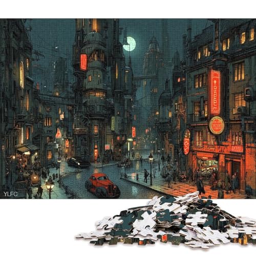 Noir City Holzpuzzles Erwachsene 500 Teile Lernspiel Geschicklichkeitsspiel Für Die Ganze Familie Geburtstagsgeschenk Home Decor Stress Relief 500pcs (52x38cm) von SHUNXIFQ