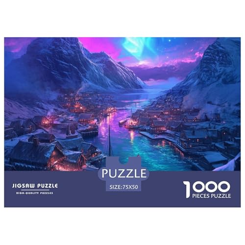 Nordische Fjorde Holzpuzzles 1000 Teile Erwachsene Wohnkultur Geburtstagsgeschenk Geschicklichkeitsspiel Für Die Ganze Familie Lernspiel Stress Relief 1000pcs (75x50cm) von SHUNXIFQ