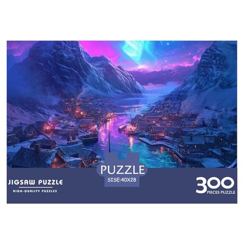 Nordische Fjorde Holzpuzzles 300 Teile Erwachsene Wohnkultur Family Challenging Games Geburtstagsgeschenk Educational Game Stress Relief 300pcs (40x28cm) von SHUNXIFQ