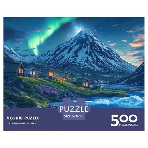 Nordische Fjorde Holzpuzzles Erwachsene 500 Teile Geburtstagsgeschenk Educational Game Wohnkultur Family Challenging Games Stress Relief 500pcs (52x38cm) von SHUNXIFQ