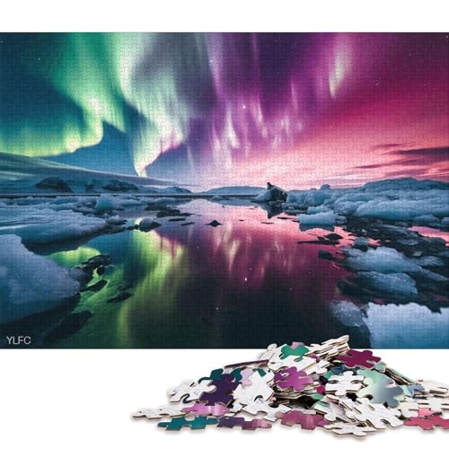 Nordlichter Holzpuzzles Erwachsene 1000 Teile Geburtstagsgeschenk Educational Game Wohnkultur Family Challenging Games Stress Relief 1000pcs (75x50cm) von SHUNXIFQ