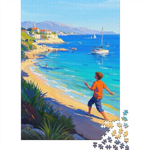 Ölgemälde Strand Holzpuzzles Für Erwachsene 500 Teile Educational Game Family Challenging Games Home Decor Geburtstagsgeschenk Stress Relief 500pcs (52x38cm) von SHUNXIFQ
