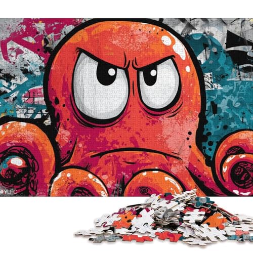 Oktopus Holzpuzzles 300 Teile Erwachsene Geschicklichkeitsspiel Für Die Ganze Familie Home Decor Geburtstagsgeschenk Lernspiel Stress Relief 300pcs (40x28cm) von SHUNXIFQ