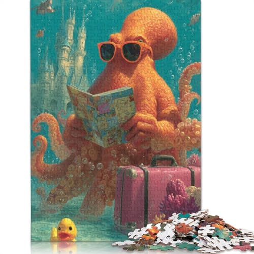 Oktopus Holzpuzzles 500 Teile Erwachsene Wohnkultur Geschicklichkeitsspiel Für Die Ganze Familie Lernspiel Geburtstagsgeschenk Stress Relief 500pcs (52x38cm) von SHUNXIFQ