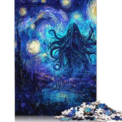 Oktopus Holzpuzzless Für Erwachsene 500 Teile Family Challenging Games Wohnkultur Geburtstagsgeschenk Lernspiel Stress Relief Toy 500pcs (52x38cm) von SHUNXIFQ