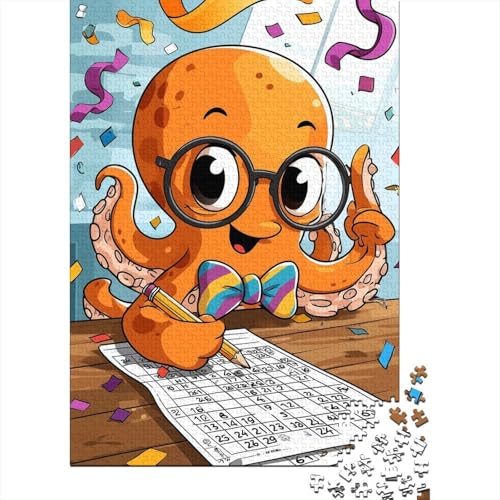 Oktopus-Sudoku Holzpuzzless 1000 Teile Erwachsene Lernspiel Moderne Wohnkultur Family Challenging Games Geburtstagsgeschenk Stress Relief Toy 1000pcs (75x50cm) von SHUNXIFQ