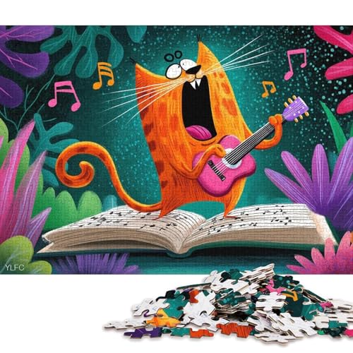 Orange Katze Holzpuzzles Erwachsene 1000 Teile Lernspiel Geschicklichkeitsspiel Für Die Ganze Familie Geburtstagsgeschenk Home Decor Stress Relief 1000pcs (75x50cm) von SHUNXIFQ