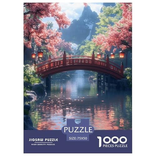 Osaka-Brücke Holzpuzzles Erwachsene 1000 Teile Geburtstagsgeschenk Family Challenging Games Moderne Wohnkultur Educational Game Stress Relief 1000pcs (75x50cm) von SHUNXIFQ