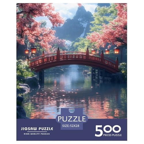 Osaka-Brücke Holzpuzzles Für Erwachsene 500 Teile Geburtstagsgeschenk Family Challenging Games Lernspiel Wohnkultur Stress Relief 500pcs (52x38cm) von SHUNXIFQ