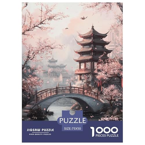 Osaka-Kirschblüte Holzpuzzles 1000 Teile Für Erwachsene Geburtstagsgeschenk Lernspiel Family Challenging Games Home Decor Entspannung Und Intelligenz 1000pcs (75x50cm) von SHUNXIFQ