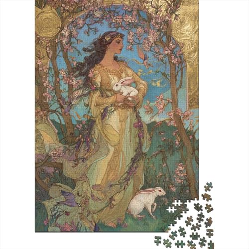 Ostara, die Frühlingsgöttin Holzpuzzles Erwachsene 1000 Teile Geburtstagsgeschenk Family Challenging Games Moderne Wohnkultur Educational Game Stress Relief 1000pcs (75x50cm) von SHUNXIFQ