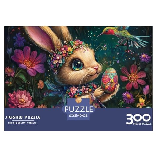 Ostereier und Hasen Holzpuzzles 300 Teile Für Erwachsene Family Challenging Games Lernspiel Moderne Wohnkultur Geburtstagsgeschenk Stress Relief Toy 300pcs (40x28cm) von SHUNXIFQ