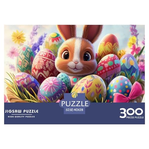 Ostereier und Hasen Holzpuzzles Für Erwachsene 300 Teile Family Challenging Games Geburtstagsgeschenk Lernspiel Wohnkultur Stress Relief 300pcs (40x28cm) von SHUNXIFQ