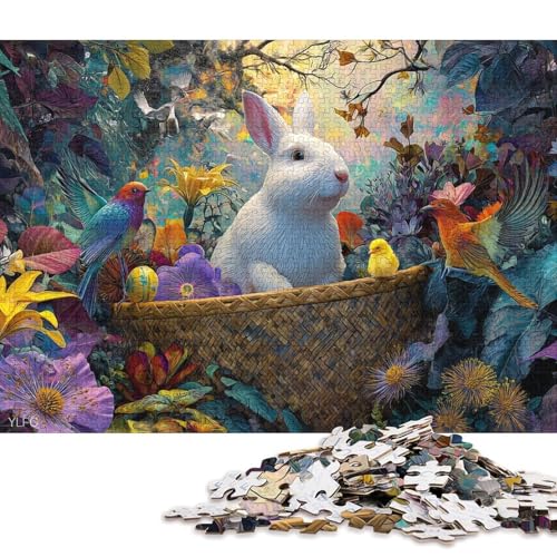 Osterhase Holzpuzzles 1000 Teile Für Erwachsene Geburtstagsgeschenk Educational Game Moderne Wohnkultur Family Challenging Games Stress Relief Toy 1000pcs (75x50cm) von SHUNXIFQ