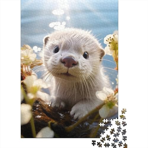 Otter Holzpuzzles Für Erwachsene 1000 Teile Geburtstagsgeschenk Family Challenging Games Home Decor Educational Game Stress Relief Toy 1000pcs (75x50cm) von SHUNXIFQ