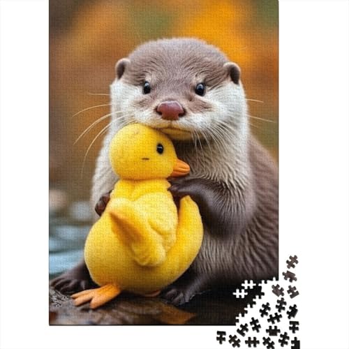 Otter and Duck Holzpuzzles 1000 Teile Erwachsene Geburtstagsgeschenk Wohnkultur Educational Game Family Challenging Games Stress Relief Toy 1000pcs (75x50cm) von SHUNXIFQ