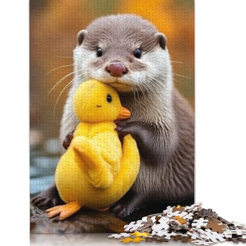 Otter and Duck Holzpuzzles 500 Teile Für Erwachsene Geburtstagsgeschenk Educational Game Moderne Wohnkultur Family Challenging Games Stress Relief Toy 500pcs (52x38cm) von SHUNXIFQ