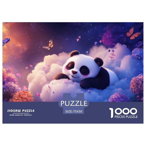 Panda Holzpuzzles 1000 Teile Erwachsene Geschicklichkeitsspiel Für Die Ganze Familie Home Decor Geburtstagsgeschenk Lernspiel Stress Relief 1000pcs (75x50cm) von SHUNXIFQ