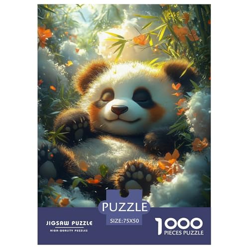 Panda Holzpuzzles 1000 Teile Erwachsene Home Decor Family Challenging Games Geburtstagsgeschenk Educational Game Entspannung Und Intelligenz 1000pcs (75x50cm) von SHUNXIFQ