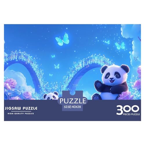 Panda Holzpuzzles 300 Teile Für Erwachsene Family Challenging Games Moderne Wohnkultur Educational Game Geburtstagsgeschenk Stress Relief 300pcs (40x28cm) von SHUNXIFQ
