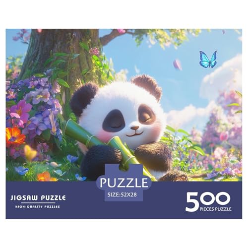 Panda Holzpuzzles Erwachsene 500 Teile Moderne Wohnkultur Geburtstagsgeschenk Educational Game Family Challenging Games Stress Relief 500pcs (52x38cm) von SHUNXIFQ