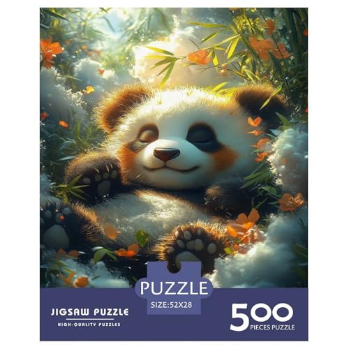 Panda Holzpuzzless Erwachsene 500 Teile Family Challenging Games Wohnkultur Lernspiel Geburtstagsgeschenk Entspannung Und Intelligenz 500pcs (52x38cm) von SHUNXIFQ