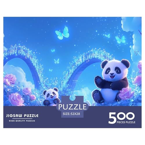 Panda Holzpuzzless Erwachsene 500 Teile Family Challenging Games Wohnkultur Lernspiel Geburtstagsgeschenk Entspannung Und Intelligenz 500pcs (52x38cm) von SHUNXIFQ