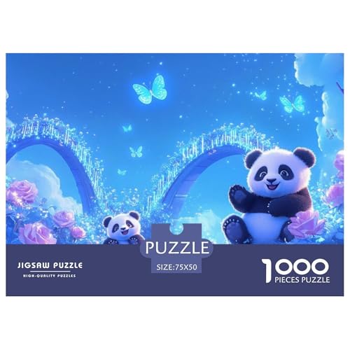 Panda Holzpuzzless Für Erwachsene 1000 Teile Wohnkultur Lernspiel Family Challenging Games Geburtstagsgeschenk Stress Relief Toy 1000pcs (75x50cm) von SHUNXIFQ