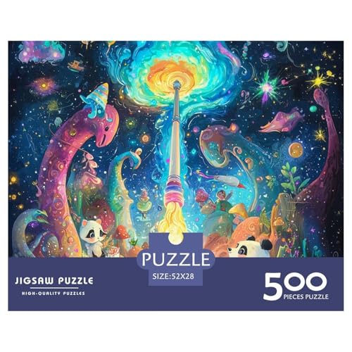 Panda-Stadt Holzpuzzles 500 Teile Erwachsene Family Challenging Games Moderne Wohnkultur Educational Game Geburtstagsgeschenk Stress Relief 500pcs (52x38cm) von SHUNXIFQ