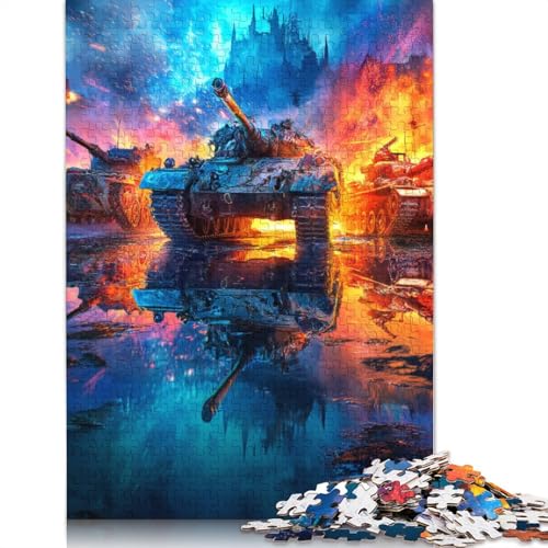 Panzer Holzpuzzles 300 Teile Erwachsene Wohnkultur Geburtstagsgeschenk Geschicklichkeitsspiel Für Die Ganze Familie Lernspiel Stress Relief 300pcs (40x28cm) von SHUNXIFQ