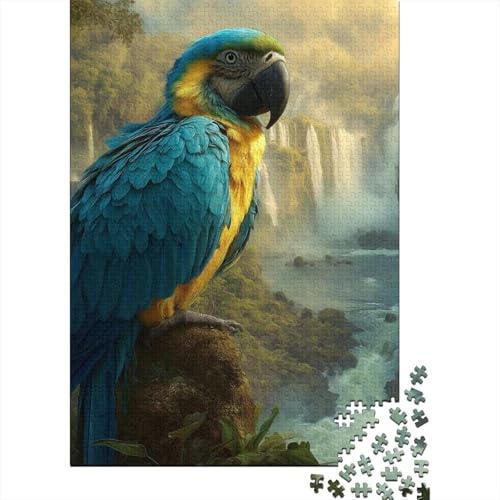 Papagei Iguazú-Wasserfälle Holzpuzzles 1000 Teile Erwachsene Geschicklichkeitsspiel Für Die Ganze Familie Home Decor Geburtstagsgeschenk Lernspiel Stress Relief 1000pcs (75x50cm) von SHUNXIFQ