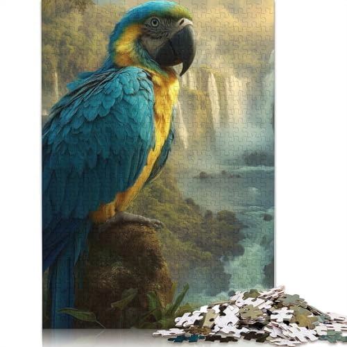 Papagei Iguazú-Wasserfälle Holzpuzzles 500 Teile Erwachsene Home Decor Family Challenging Games Geburtstagsgeschenk EduKatzeional Game Entspannung Und Intelligenz 500pcs (52x38cm) von SHUNXIFQ
