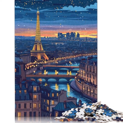 Paris Holzpuzzles Für Erwachsene 500 Teile Wohnkultur Geburtstagsgeschenk Educational Game Family Challenging Games Stress Relief Toy 500pcs (52x38cm) von SHUNXIFQ