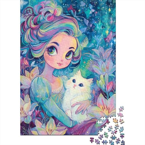 Pastellmädchen Holzpuzzles 1000 Teile Für Erwachsene Geburtstagsgeschenk EduKatzeional Game Moderne Wohnkultur Family Challenging Games Stress Relief Toy 1000pcs (75x50cm) von SHUNXIFQ