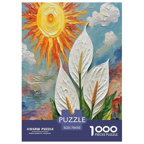 Peace Lilie Puzzle 1000 Teile Schwer Puzzle Spielzeug Pädagogisches Spiel Impossible Herausforderungsspielzeug Für Erwachsene Und Kinder Ab 12 Jahren 70x50cm/1000pcs von SHUNXIFQ