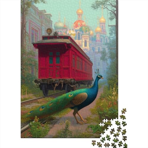 Pfau Holzpuzzles Für Erwachsene 1000 Teile Geburtstagsgeschenk Family Challenging Games Lernspiel Wohnkultur Stress Relief 1000pcs (75x50cm) von SHUNXIFQ