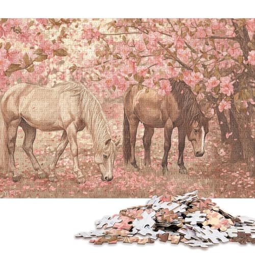 Pferdefarm Holzpuzzless Für Erwachsene 1000 Teile Wohnkultur Lernspiel Family Challenging Games Geburtstagsgeschenk Stress Relief Toy 1000pcs (75x50cm) von SHUNXIFQ