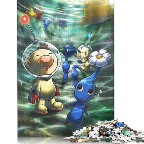 Pikmin & Olimar Holzpuzzles 500 Teile Erwachsene Wohnkultur Geburtstagsgeschenk Geschicklichkeitsspiel Für Die Ganze Familie Lernspiel Stress Relief 500pcs (52x38cm) von SHUNXIFQ